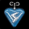Lampwork Pendant with Acrylic zircon and Metal Alloy Head, Heart 40mm Hole:5x4mm, Sold by PC
