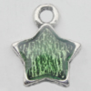 Pendant Zinc Alloy Enamel Jewelry Findings Lead-free, Star 12x10mm Hole:1.5mm, Sold by Bag