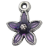 Pendant Zinc Alloy Enamel Jewelry Findings Lead-free, Flower 14x11mm Hole:1mm, Sold by Bag