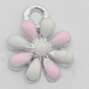 Pendant Zinc Alloy Enamel Jewelry Findings Lead-free, Flower 14x12mm Hole:2mm, Sold by Bag