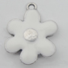 Pendant Zinc Alloy Enamel Jewelry Findings Lead-free, Flower 22x17mm Hole:1.5mm, Sold by Bag