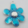 Pendant Zinc Alloy Enamel Jewelry Findings Lead-free, Flower 22x17mm Hole:1.5mm, Sold by Bag