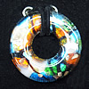 Silver Foil Lampwork Pendant, Dount 45mm Hole:13mm, Sold by PC