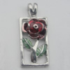 Pendant Zinc Alloy Enamel Jewelry Findings Lead-free, 26x12mm Hole:4mm, Sold by Bag