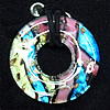 Silver Foil Lampwork Pendant, Dount 45mm Hole:13mm, Sold by PC