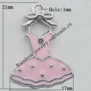 Pendant Zinc Alloy Enamel Jewelry Findings Lead-free, 21x17mm Hole:1mm, Sold by Bag