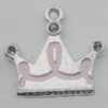 Pendant Zinc Alloy Enamel Jewelry Findings Lead-free, Crown 17x18mm Hole:1.5mm, Sold by Bag