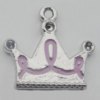 Pendant Zinc Alloy Enamel Jewelry Findings Lead-free, Crown 17x18mm Hole:1.5mm, Sold by Bag