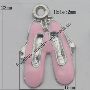 Pendant Zinc Alloy Enamel Jewelry Findings Lead-free, 23x15mm Hole:2mm, Sold by Bag