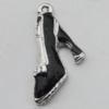 Pendant Zinc Alloy Enamel Jewelry Findings Lead-free, High Heels 23x14mm Hole:1mm, Sold by Bag