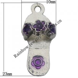 Pendant Zinc Alloy Enamel Jewelry Findings Lead-free, 23x10mm Hole:2mm, Sold by Bag
