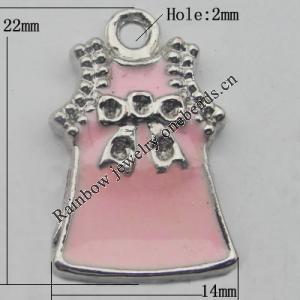 Pendant Zinc Alloy Enamel Jewelry Findings Lead-free, 22x14mm Hole:2mm, Sold by Bag