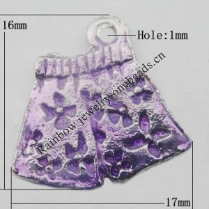 Pendant Zinc Alloy Enamel Jewelry Findings Lead-free, 16x17mm Hole:1mm, Sold by Bag