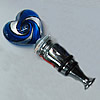 Lampwork Glass Bottle Stopper, Heart 95x38mm, Sold by PC