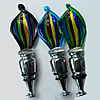 Lampwork Glass Bottle Stopper, Leaf, 115x42mm, Sold by PC