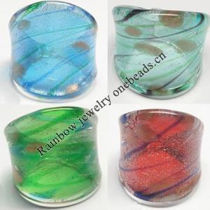 Lampwork Glass Ring Silver Foil, Sold by PC