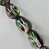 Silver Foil Lampwork Beads, Teardrop, 8x10mm, Length:16 Inch Sold by Strand