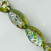 Silver Foil Lampwork Beads, Oval, 13x18mm, Length:16 Inch Sold by Strand