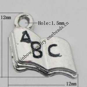 Pendant Zinc Alloy Enamel Jewelry Findings Lead-free, 12x12mm Hole:1.5mm, Sold by Bag