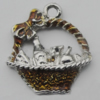 Pendant Zinc Alloy Enamel Jewelry Findings Lead-free, 19x17mm Hole:2mm, Sold by Bag