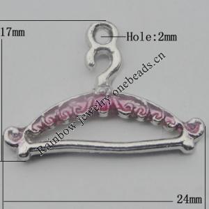 Pendant Zinc Alloy Enamel Jewelry Findings Lead-free, 24x17mm Hole:2mm, Sold by Bag