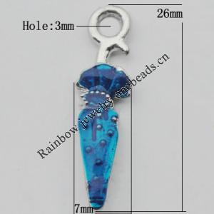 Pendant Zinc Alloy Enamel Jewelry Findings Lead-free, Parasol 26x7mm Hole:3mm, Sold by Bag