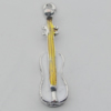 Pendant Zinc Alloy Enamel Jewelry Findings Lead-free, Guitar 25x6mm Hole:1mm, Sold by Bag