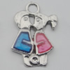 Pendant Zinc Alloy Enamel Jewelry Findings Lead-free, 24x16mm Hole:3mm, Sold by Bag