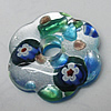 Silver Foil Lampwork Pendant, Flower, 28mm Hole:4mm, Sold by PC