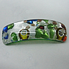 Silver Foil Lampwork Pendant, 47x15mm Hole:3mm, Sold by PC