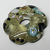 Silver Foil Lampwork Pendant, Flower, 29mm Hole:8mm, Sold by PC