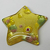 Silver Foil Lampwork Pendant, Star, 36mm Hole:1mm, Sold by PC