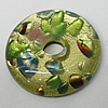 Silver Foil Lampwork Pendant, Donut, 30mm Hole:7mm, Sold by PC