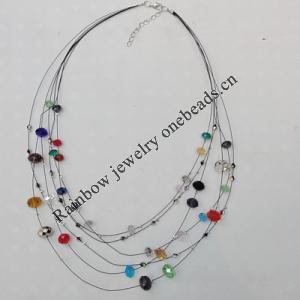 17-22Inch Glass crystal necklace, Bead Size:about 6mm,12mm Sold by Group 