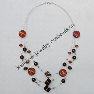 17-22Inch Glass crystal necklace, Bead Size:about 16mm Sold by Group 