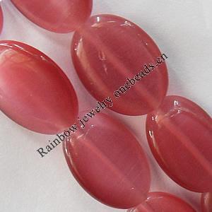 Cat's Eye jewelry Beads, Flat Oval 13x18mm Length:16-inch, Sold by Strand