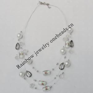 17-22Inch Glass crystal necklace, Bead Size:about 8mm,20mm Sold by Group 