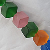Cat's Eye jewelry Beads, Heart Cube, 6mm Length:16-inch, Sold by Strand