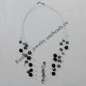 17-21Inch Glass crastal necklace, Bead Size:about 8mm,16mm Sold by Group