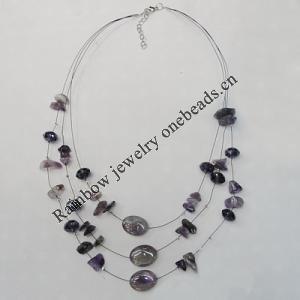 17-22Inch Glass crystal necklace, Bead Size:about 8mm,21mm Sold by Group 