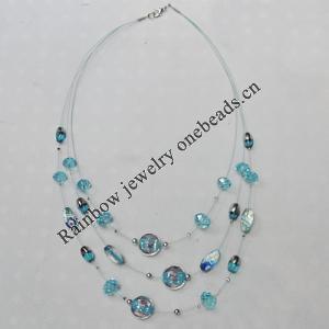 17-22Inch Glass crystal necklace, Bead Size:about 8mm,18mm Sold by Group 