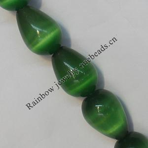 Cat's Eye jewelry Beads, Teardrop 10x14mm Length:16-inch, Sold by Strand
