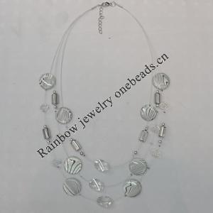 17-22Inch Glass crystal necklace, Bead Size:about 8mm,20mm Sold by Group 