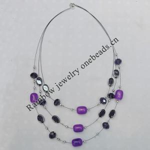 17-22Inch Glass crystal necklace, Bead Size:about 8mm,20mm Sold by Group 