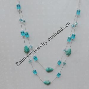28-31Inch Glass crystal necklace, Bead Size:about 10mm,20mm Sold by Group 