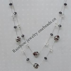 28-31Inch Glass crystal necklace, Bead Size:about 8mm,20mm Sold by Group 