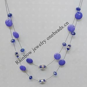 28-31Inch Glass crystal necklace, Bead Size:about 8mm,16mm Sold by Group 