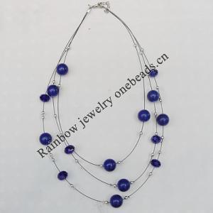 17-22Inch Glass crystal necklace, Bead Size:about 8mm,16mm Sold by Group 