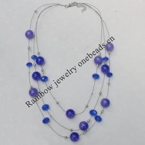 17-22Inch Glass crystal necklace, Bead Size:about 8mm,18mm Sold by Group 