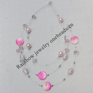 17-22Inch Glass crystal necklace, Bead Size:about 8mm,18mm Sold by Group 